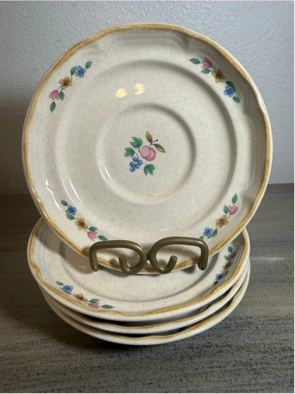 Set of 4 INTERNATIONAL TABLEWORKS HEARTLAND SAUCER PLATE 6” PATTERN# 7774 MINT
